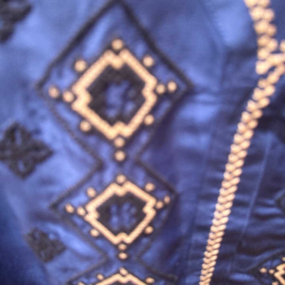Tory Burch Katya Silk Embroidered Tunic Peasant Blouse Size 14 - Picture 7 of 8